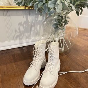 Steve Madden White Combat Boot